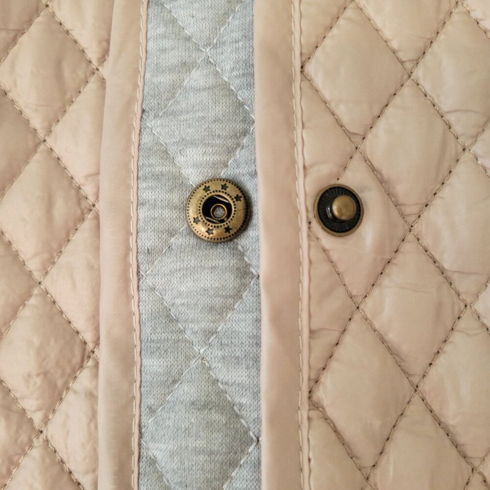 Jade & Ivory Quilted Lightweight Jacket | Nude Blush Snap Front Coat- NWT! - Picture 7 of 11